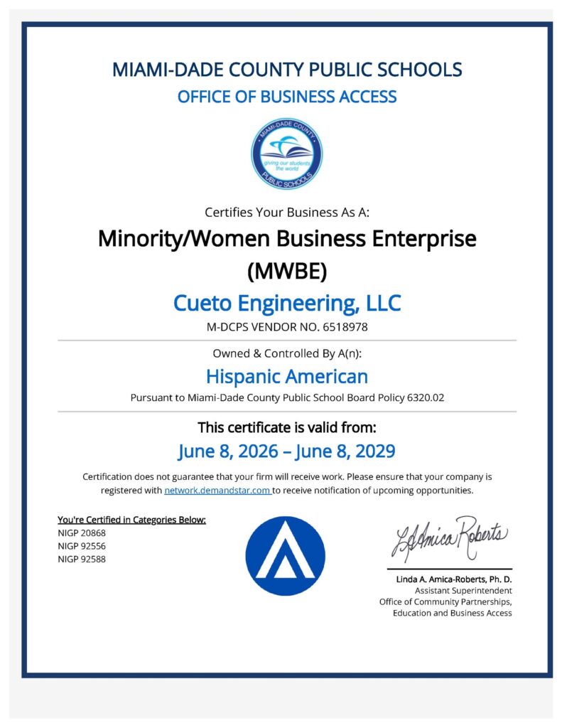 Minority Business Enterprise Certificate