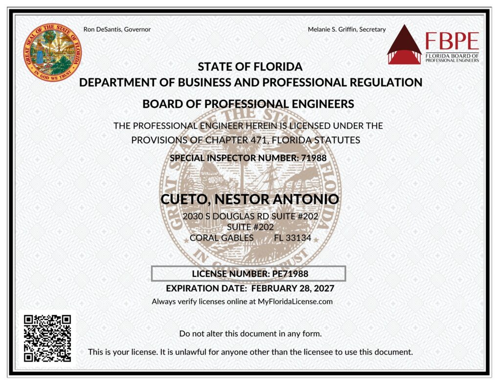 Professional Engineer license